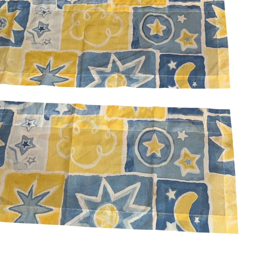 Vintage 90s Dan River Celestial Sun Moon Stars Valances 82x16